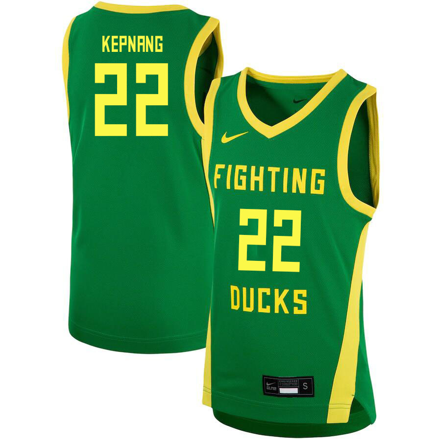 Men #22 Franck Kepnang Oregon Ducks College Basketball Jerseys Sale-Green